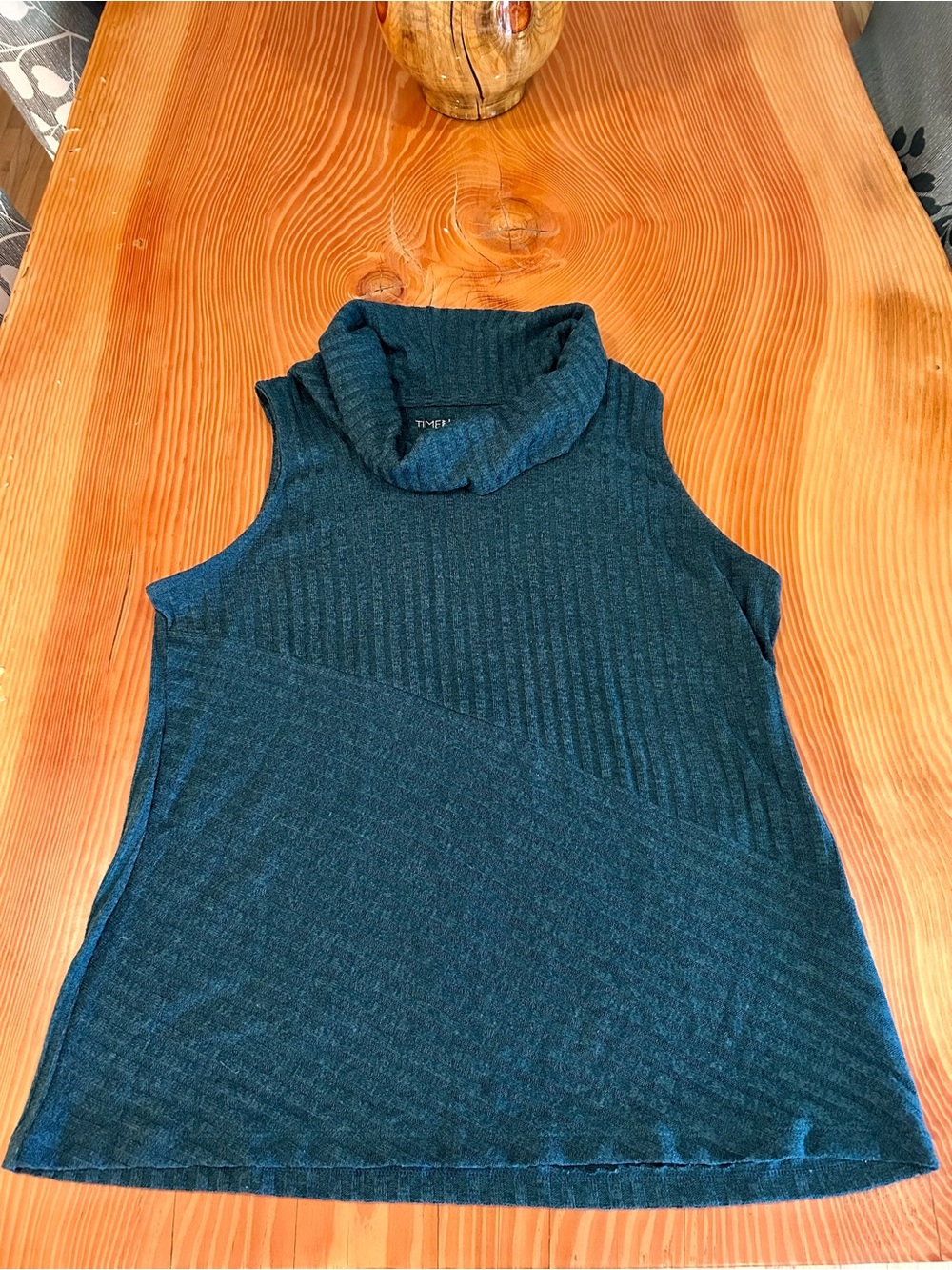 Sleeveless Cowl Neck Sweater - Dark Teal